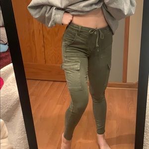Army green cargo Hi-rise American eagle jeggings